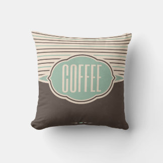 Café Retro Étiquette designer Accent Coussin