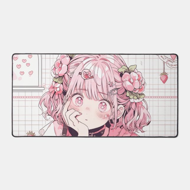 Café rose Kawaii Anime Girl (Recto)