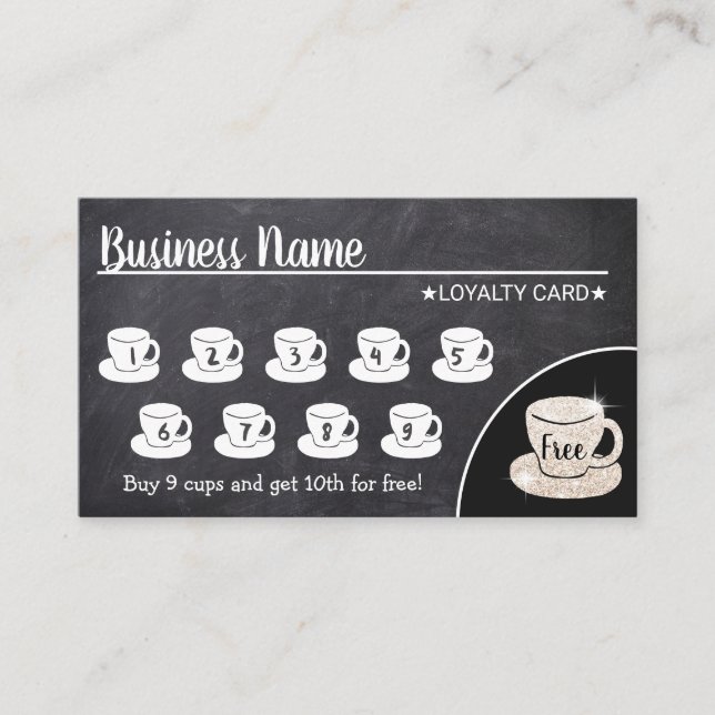 Café Rustic Chalkboard Fidélité du client (Devant)