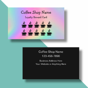 Café Shop Récompenses clients Cartes de visite en 