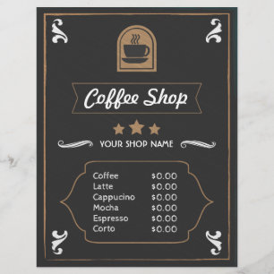 Café Shop Retro photo et logo Carte Menu
