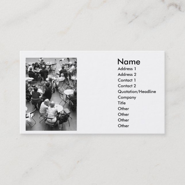 Café Tables Carte de visite (Devant)