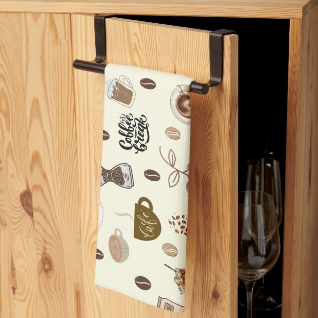 Café temps Cuisine serviette vintage (Pliage en tiers)