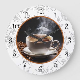 Café tendance Floral Horloges murales de cuisine