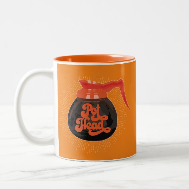 (Café) Tête de pot Mug de café à deux tons (Gauche)