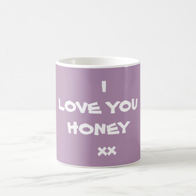 Café Thé Beverage Mug avec I LOVE YOU HONEY xx (Centre)