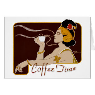 Café Time CC0227 Carte pliée Art Nouveau