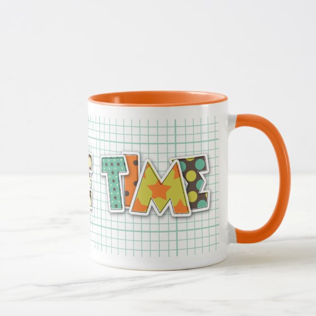 "Café Time" Retro Couper Lettres Mug (Droite)