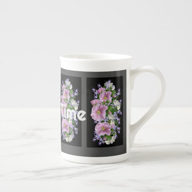 Café Time text avec Flower Image Specialty Mug (Droite)