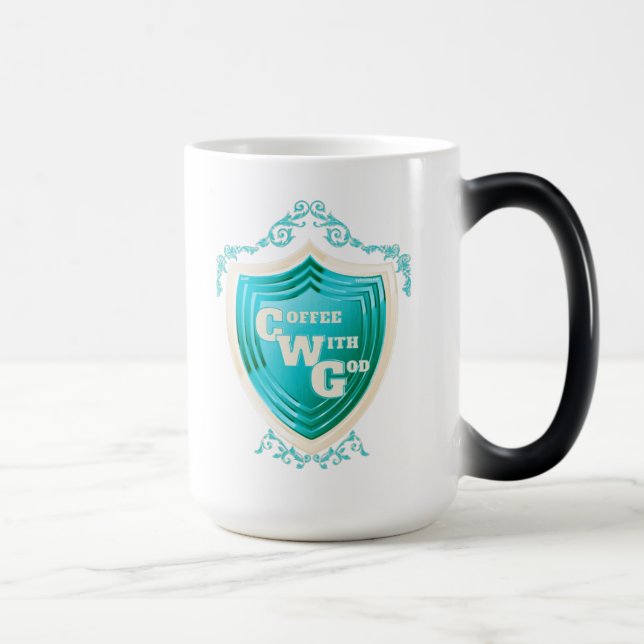 Café turquoise avec Dieu Design Morph Mug (Droite)