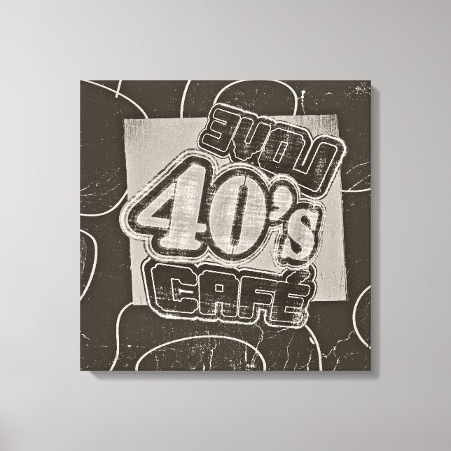 Café vintage Love 40's - Toile enveloppée (Recto)