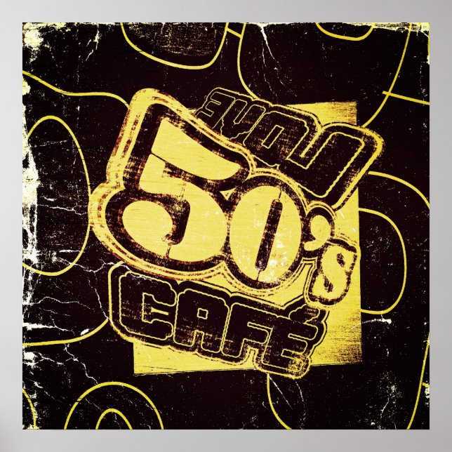 Café vintage Love 50's - Poster (Devant)