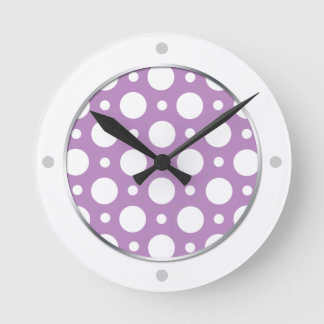 Café Violet Assorti Pois Horloge murale