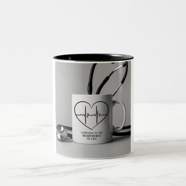 Caféine avec battement de coeur : Mug Stethoscope (Centre)