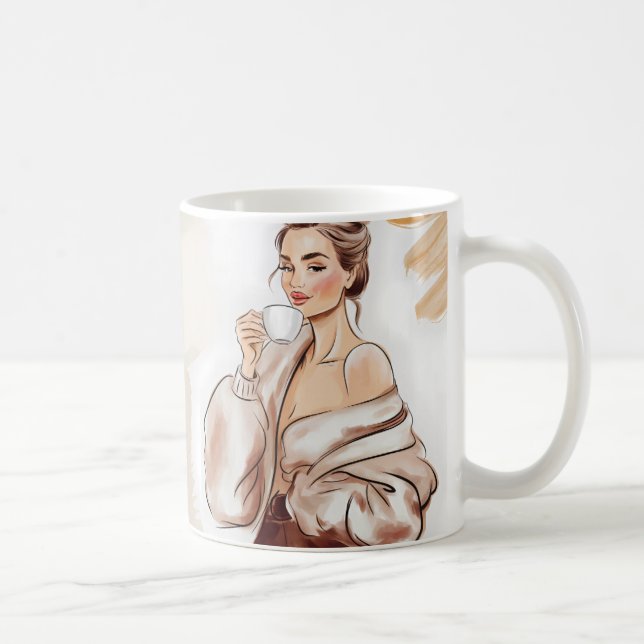 Caféine & Confiance - Drôle Maman Café Mug (Droite)