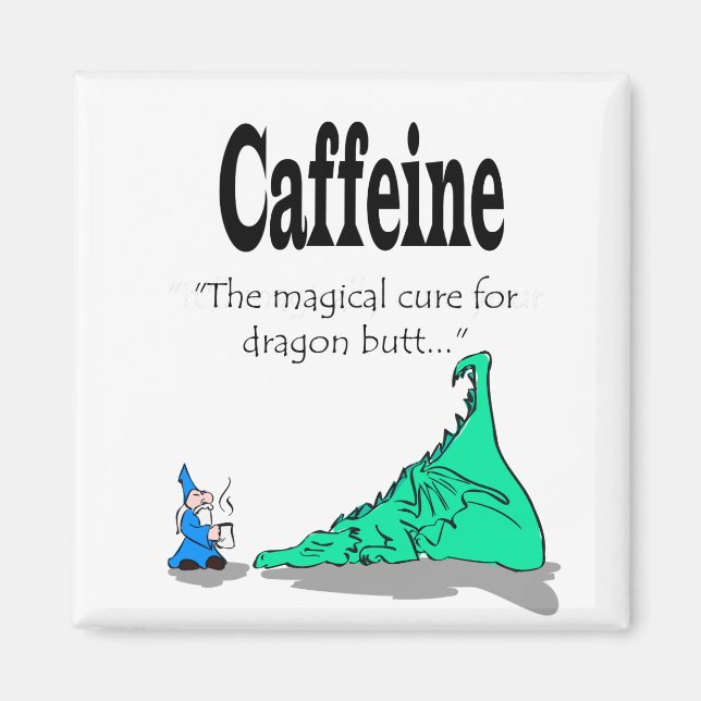 Caféine - Cure magique pour magnet à boutons de dr (Devant)