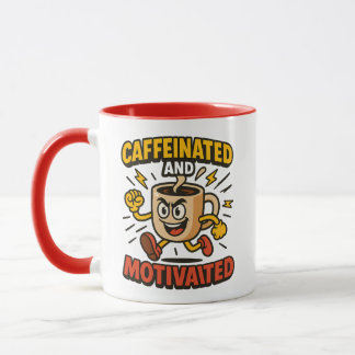 Caféiné et motivé - Conception de Mug de Pouvoir