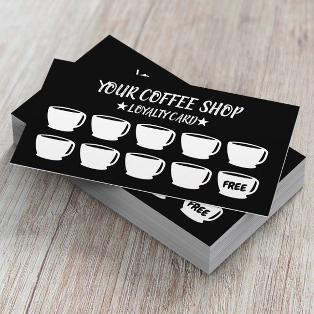 Cafés minimalistes Cartes de fidélité Café (Créateur téléchargé)
