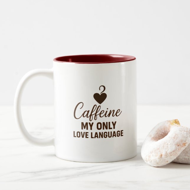 Caffeine Addict Minimalistic Design Coffee Mug  (Avec donut)