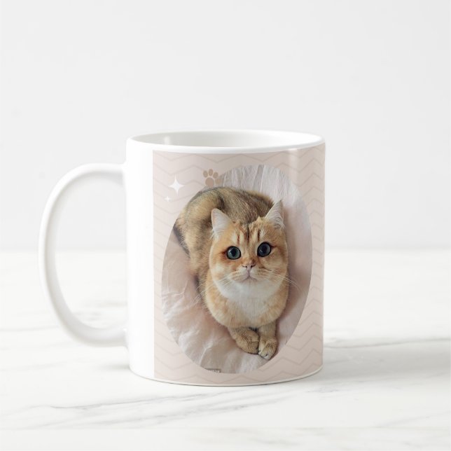 "Caffiné à la perfection : Mug de chat mignonne" (Gauche)