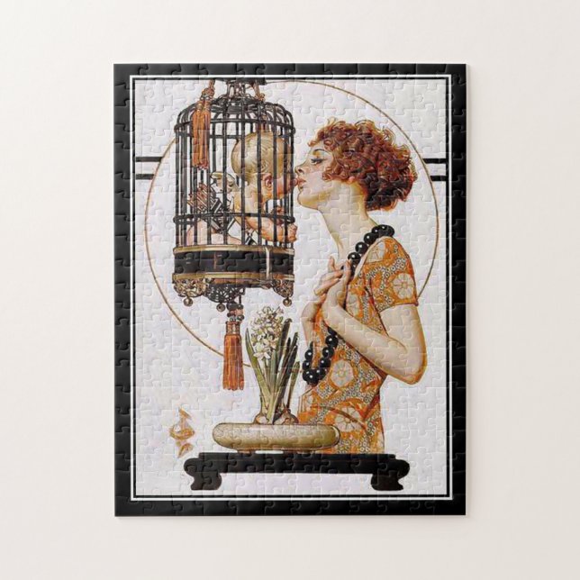 Cage de bébé dame vintage puzzle (Vertical)