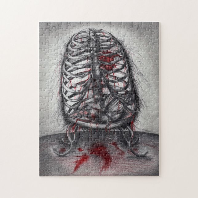 Cage vide Anatomie Horreur Art original Puzzle (Vertical)