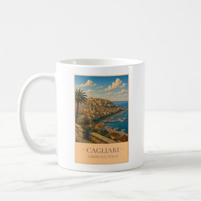 Cagliari, Italy – Vintage Travel Mug (Gauche)