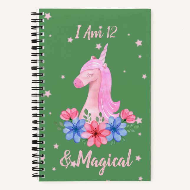 Cahier 12e anniversaire Je suis 12 ans & Licorne M (Recto)