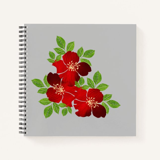 Cahier 3 Fleurs Rouges (Devant)