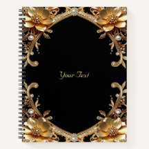 Cahier à cadre doré élégant