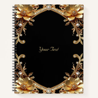 Cahier à cadre doré élégant