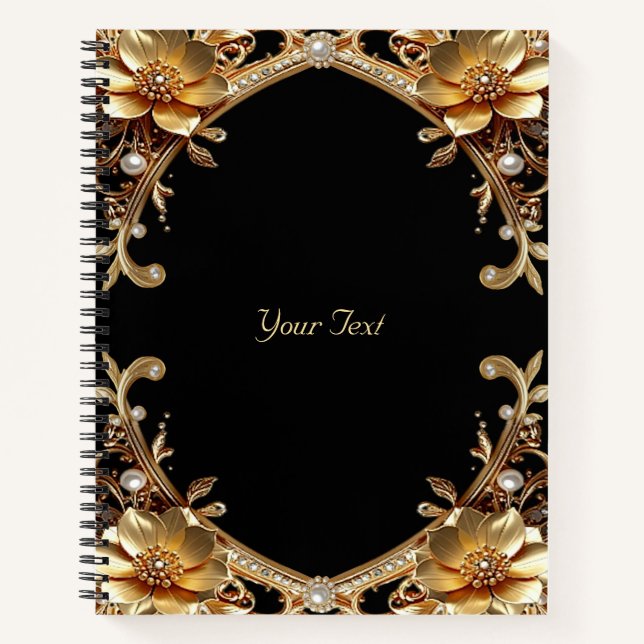 Cahier à cadre doré élégant (Devant)