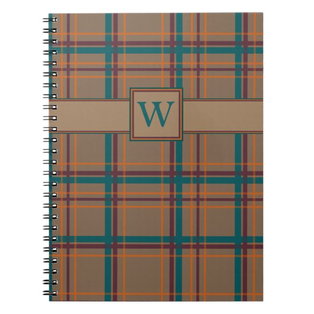 Cahier à carreaux chic d'automne (Devant)