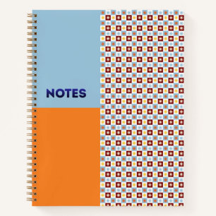 Cahier à carreaux Soleil levant bleu ciel orange -