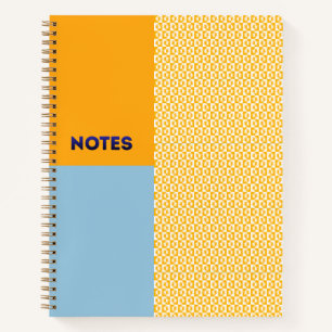 Cahier à carreaux Soleil levant Orange Bleu - S