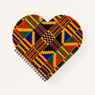 Cahier à coeur en tissu Kente