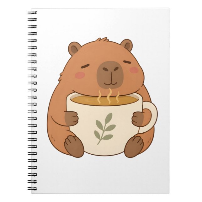 Cahier à couverture de capybara mignon enlaçant un (Devant)