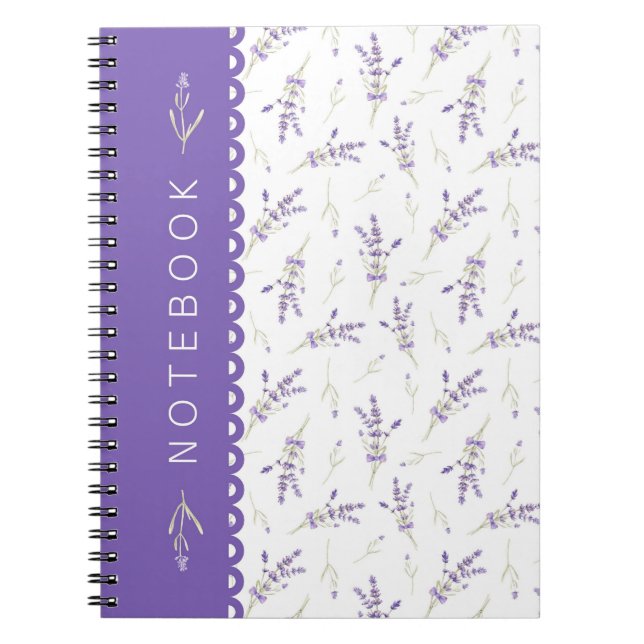 Cahier à l'esthétique florale blanche et lavande (Devant)