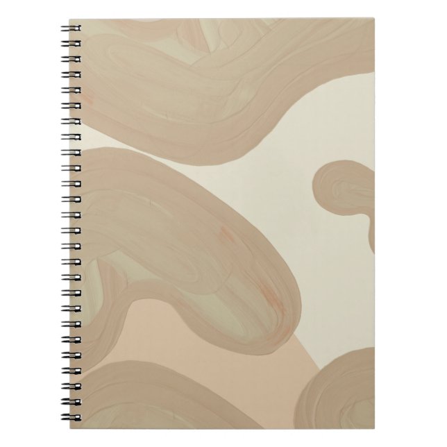 Cahier à lignes de peinture marron – Chic minimali (Devant)