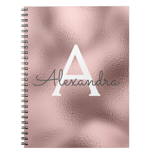 Cahier à monogramme avec paillettes en feuille d'o (Devant)