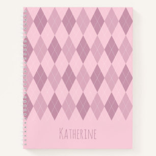 Cahier à motif Argyle Tons Rose