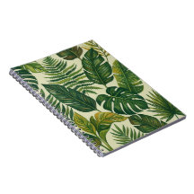 Cahier à motif botanique de feuilles de palmier ve