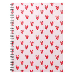 Cahier à motif Cœur Rouge