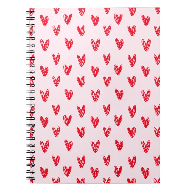Cahier à motif Cœur Rouge (Devant)
