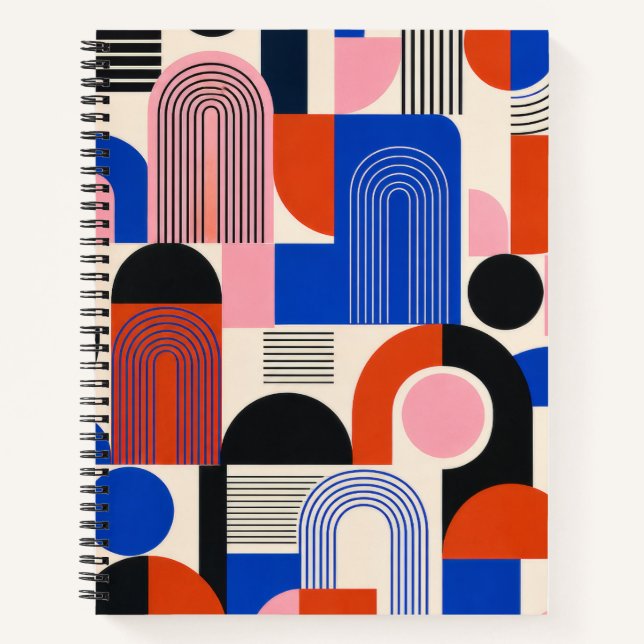 Cahier à motif d'arche géométrique rétro gras (Devant)