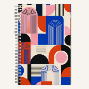 Cahier à motif d'arche géométrique rétro gras