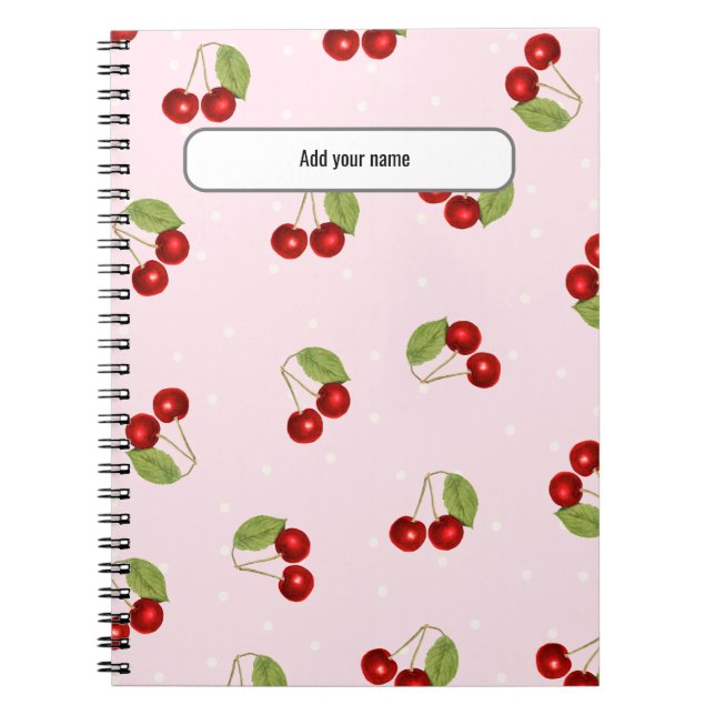 Cahier à motif de cerise PERSONNALISÉ (Devant)