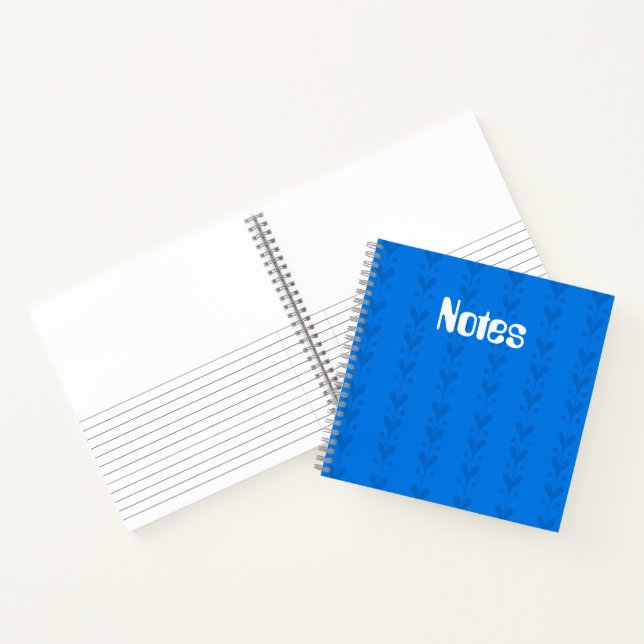 Cahier à motif de cœurs bleus kawaii (Intérieur)