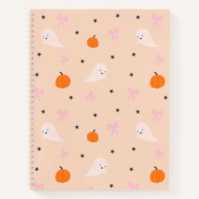 Cahier à motif de fantôme d'Halloween d'automne mi (Devant)
