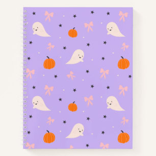 Cahier à motif de fantôme Halloween violet mignon